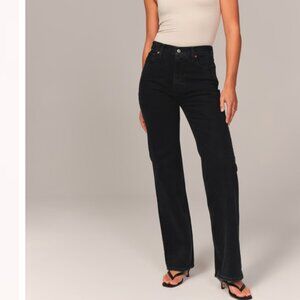 ABERCROMBIE & FITCH The '90's Relaxed Jean High Rise Black Wash size 30/10